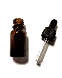 Pipet flesje 10ml amberkleur 1 stuks geopend - Medicinale Wiet olie