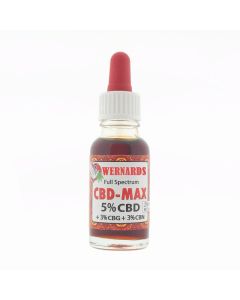 CBD Max 5% , 5% CBD, 3% CBN, 3% CBG in een flesje van 5ml