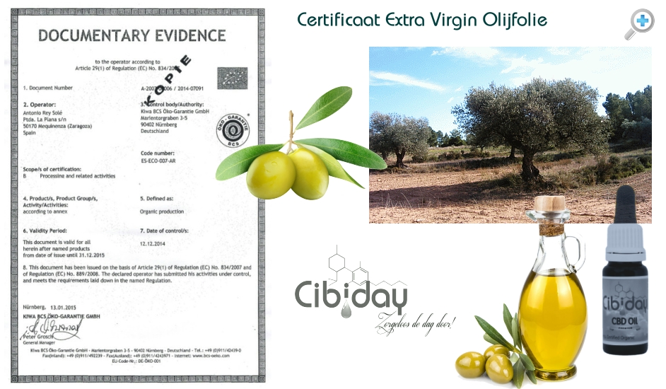 Cibiday Certificering Extra Virgin Olijfolie